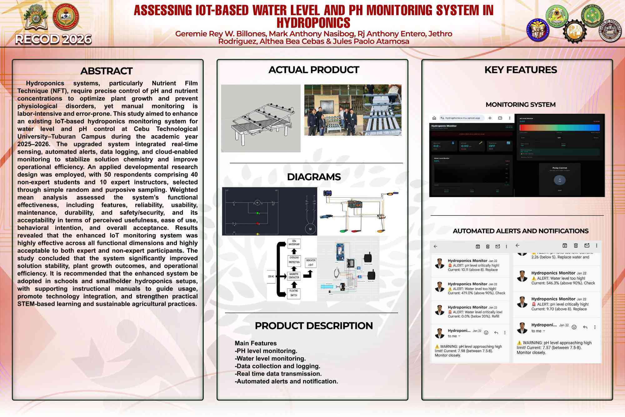 Assessing IoT-Based Water Level and pH Monitoring System in Hydroponics
